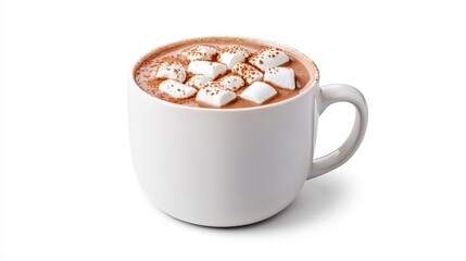 Warm Hot Chocolate with Marshmallows and Cocoa Powder