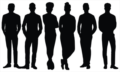 silhouettes of people.Man and women silhouette bundle set.