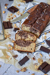 banana bread with homemade chocolate