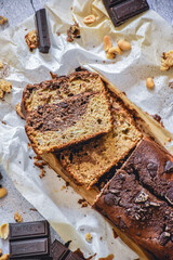 banana bread with homemade chocolate