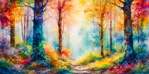 Enchanting Autumn Forest Path.