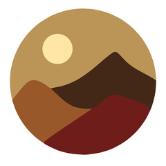 Illustration of a desert landscape at dusk