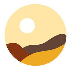Desert flat icon logo