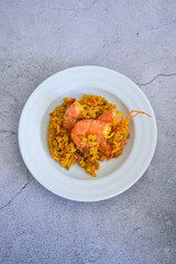 homemade rice dish with shrimp
