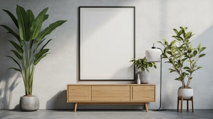 Modern Minimalist Interior Living Room Mockup