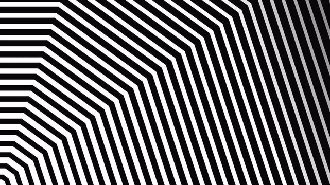Animated Black and white diagonal stripes suitable for web backgrounds, graphic design projects, and stylish modern prints or clothing designs.