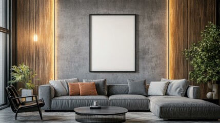 Modern Living Room Interior Design Mockup