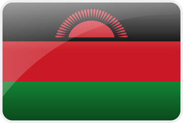 Flag Icon of Malawi Country,National Vector Flag Iconic Symbol and Colors of Malawi flag.