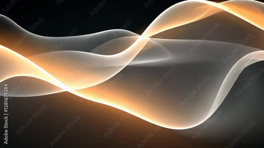 Aufkleber soft waves of light flow gracefully across a dark background in a mesmerizing display of colors