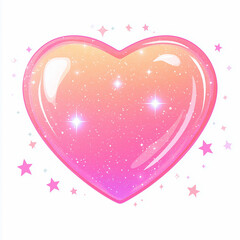 Pink glossy heart illustration 