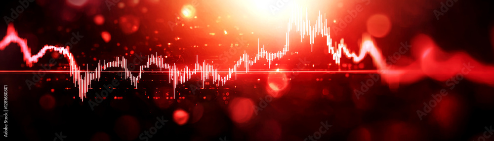 Aufkleber dynamic red finance chart analysis stock market trends visual data representation financial environm