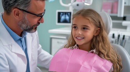 Obraz premium Explore patient dental care with a skilled dentist expertly explaining X-ray results to a concerned patient, showcasing transparent communication and building trust during consultations for oral