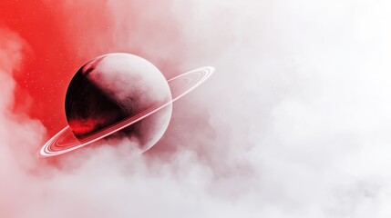 Fantasy space planet with swirling nebula textures and radiant rings, isolated on white, perfect for creative sci-fi visuals and futuristic branding