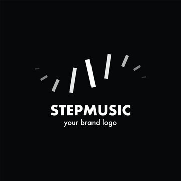 Step music logo design. Icon