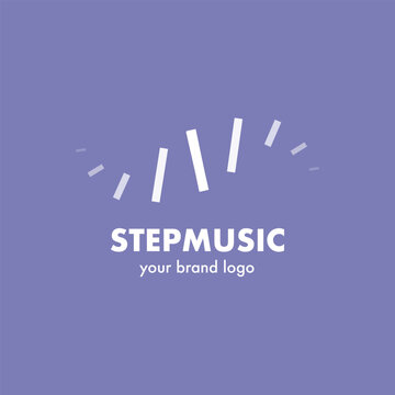 Step music logo design. Icon