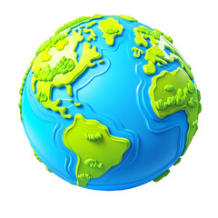 [Transparent Background PNG]Cartoonish 3D Earth Illustration