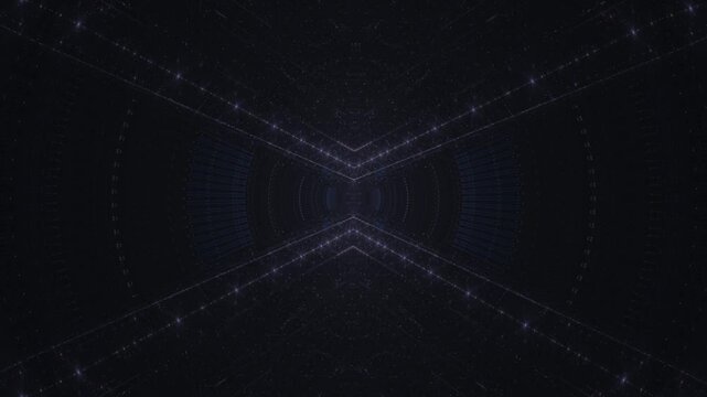 leuchtende Lichtpunkte bewegen sich langsam Richtung Zentrum, digitaler Datentransfer, Internet, Energie, Datenfluss, Geschwindigkeit, Wandel, Austausch, Algorithmus, blau, grau