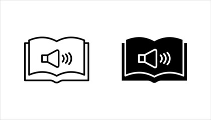 Audio book icon set. Audiobook symbol. ebook sign. for mobile concept and web design. vector illustration on white background