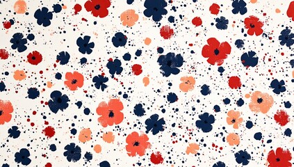 seamless pattern with red and white spots