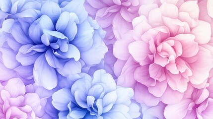 Fototapeta premium Soft Blending Abstract Watercolor Flowers in Blue and Pink Hues