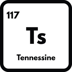 Tennessine chemical element icon isolated on white background . Tennessine icon vector