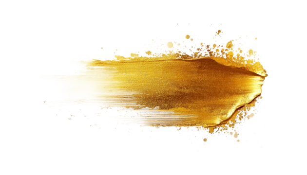 Gold metallic paint brush strokes png