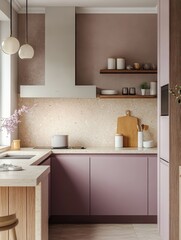 Modern kitchen interior with a stylish design and decorations