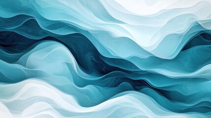 Fototapeta premium Elegant Blue Abstract Waves Art