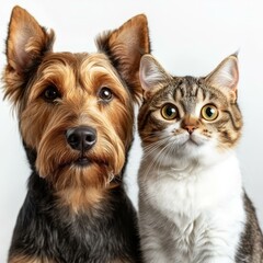 Fototapeta premium Close-up Portrait of a Dog and Cat