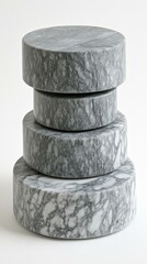 Fototapeta premium Stack of Grey Marble Decorative Objects