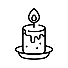 Handmade Candle with Wick – Artisan Craft and Home Decor vector icon Illustration.