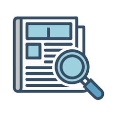 Newspaper and Magnifying Glass – Journalism and Research Concept vector icon
