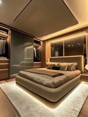 Beautifully designed bedroom showcases a luxury with elegant decor