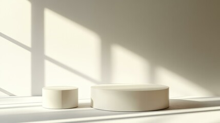 Minimalist White Product Display with Natural Light