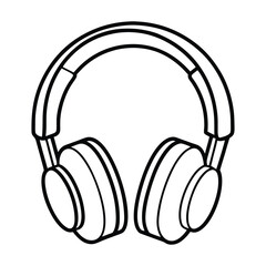 Silhouette Vector of Over-Ear Headphones – High-Contrast Audio Icon
