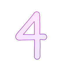 Obraz premium Pink number 4