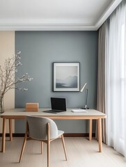A modern workplace provides a minimalist feel in the space