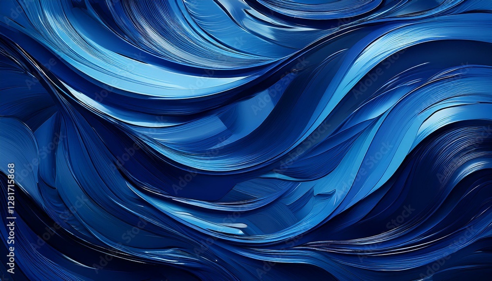 Poster seamless textured abstract background featuring dark blue paint strokes with a glossy finish creatin