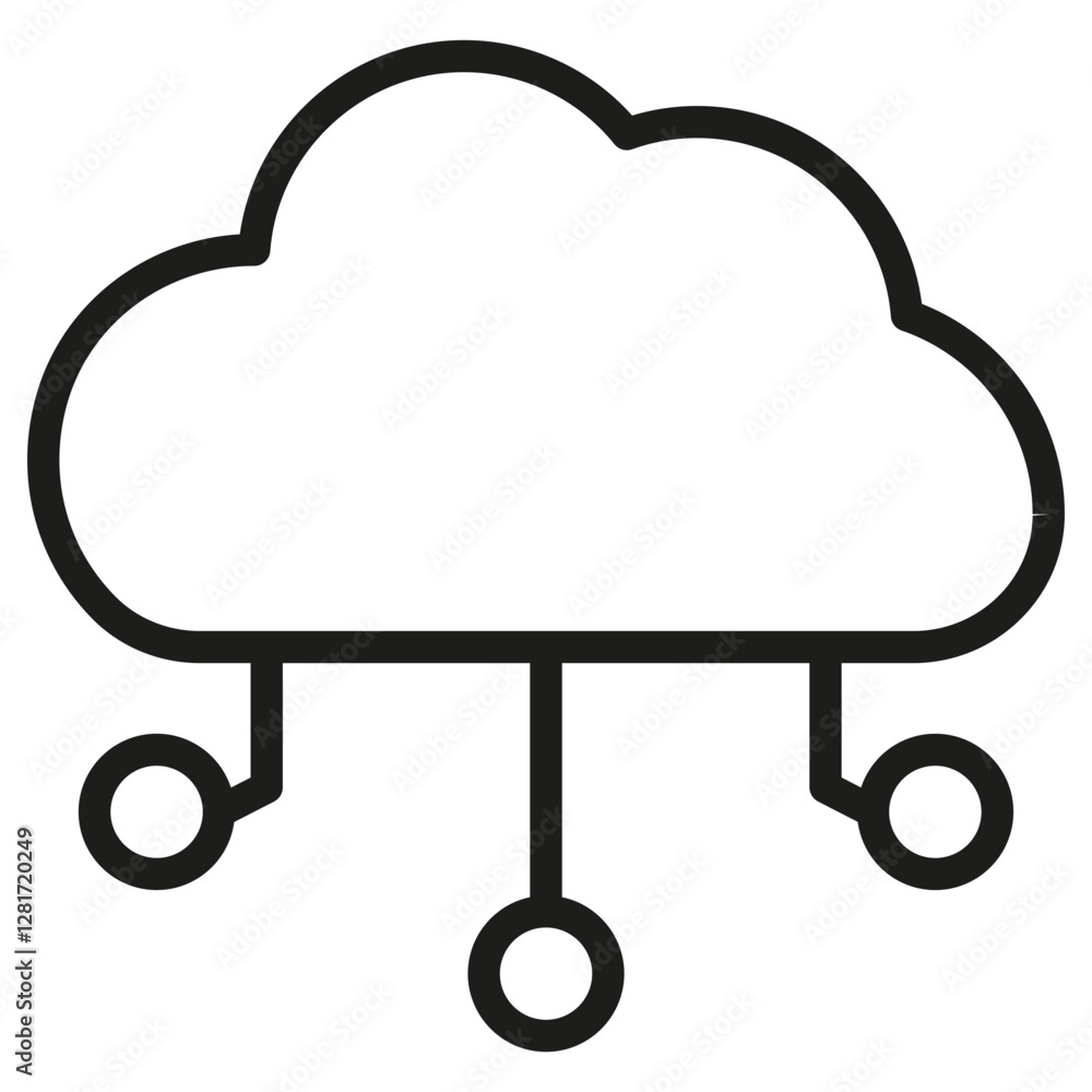 Poster cloud computing vector icon