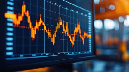 Vibrant Financial Data Visualization with Candlestick Chart and Dynamic Background