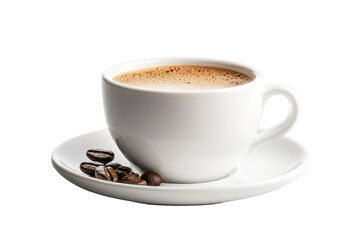 Fototapeta premium [Transparent Background PNG]A Delicate Cup of Coffee with Coffee Beans