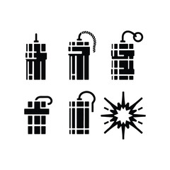 Explosive Dynamite Icon – Flat Vector Silhouette for Games & Websites 