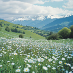 Obraz premium Beautiful nature with a mountain in the background