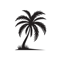 Fototapeta premium PrintBlack palm trees isolated on white background