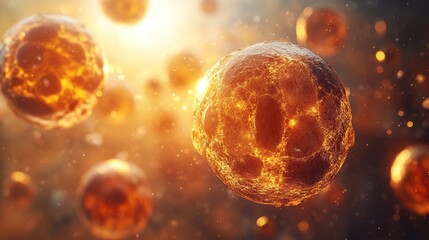 Fototapeta premium Glowing spheres cosmic dust background science
