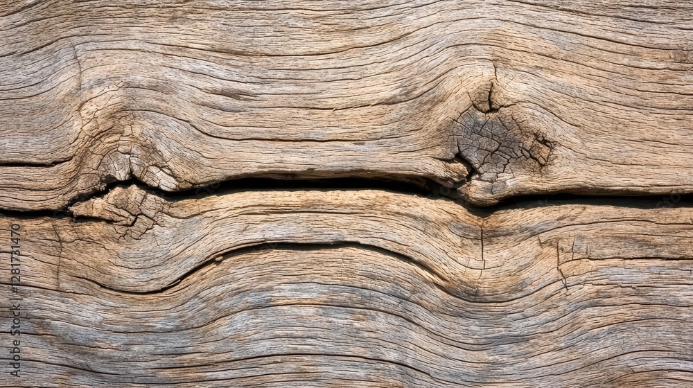 Poster weathered wooden planks with distinctive grain patterns and texture