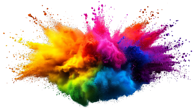 [Transparent Background PNG]Colorful Explosion of Powder Paint