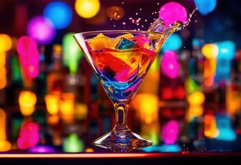 vibrant splash colorful beverage celebrating movement refreshment captivating display liquid dynamics, motion, drink, wave, swirl, energy, artistic, droplets