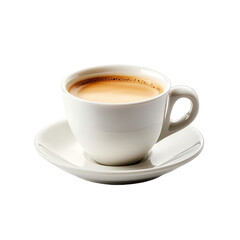 Fototapeta premium [Transparent Background PNG]White Coffee Cup and Saucer on White Background