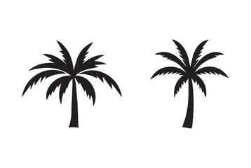 Fototapeta premium PrintBlack palm trees isolated on white background